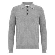 Grijze Gebreide Polo Sweater Amaránto , Gray , Heren