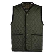 Contrasterende Trim Volledige Rits Donsvest Burberry , Green , Heren