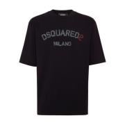 Heren T-shirts & Polos in Nero Dsquared2 , Black , Heren