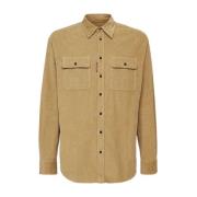 Beige Corduroy Shirt Aw24 Dsquared2 , Beige , Heren