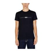 Zwarte Katoenen T-shirt met Elastaan Emporio Armani , Black , Heren