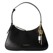 Zwarte leren Lucky Lock tas Givenchy , Black , Dames