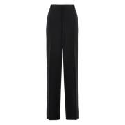 Chic Crêpe Wijde Broek met Zakken Michael Kors , Black , Dames