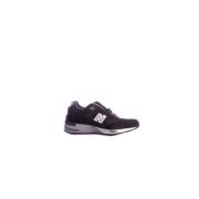 Zwart Logo Sneakers Mesh Suède Rubber New Balance , Black , Dames