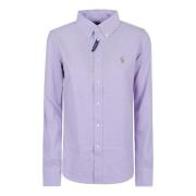 Lila Puur Katoenen Shirt Polo Ralph Lauren , Purple , Dames