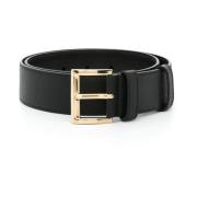 Zwarte Leren Riem met Gouden Accenten Prada , Black , Dames