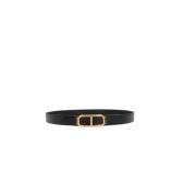 Zwarte leren T-gesp riem Tom Ford , Black , Heren