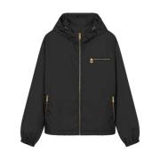 Zwarte hoodie met ritssluiting Versace , Black , Heren