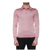 Roze Logo Polo Shirt met knoopsluiting Dolce & Gabbana , Pink , Heren