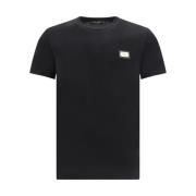 Geribbelde Crew Neck Oversized T-Shirt Dolce & Gabbana , Black , Heren