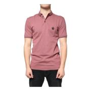 Kroonborduurwerk Poloshirt Roze Dolce & Gabbana , Pink , Heren