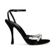 Zwarte Sandalen voor Vrouwen Elegante Stijl Dolce & Gabbana , Black , ...