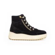 Zwarte suède hoge sneakers Gabor , Black , Dames