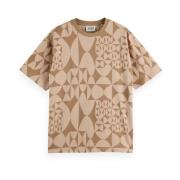 Grafisch T-shirt met relaxte pasvorm Scotch & Soda , Beige , Heren