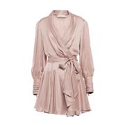 Zijden Wrap Mini Jurk Zimmermann , Pink , Dames