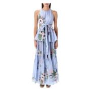 Bloemenstrik Midi Jurk Zimmermann , Blue , Dames