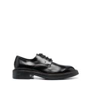 Zwarte Leren Veterschoenen Tod's , Black , Heren