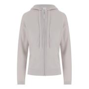 Wol-Kasjmier Hoodie Cardigan met Rits Allude , Pink , Dames