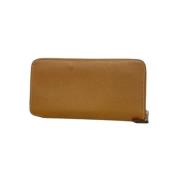 Pre-owned Leather wallets Hermès Vintage , Brown , Dames