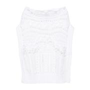 Gehaakte Gebreide Witte Trui Ss25 Ermanno Scervino , White , Dames