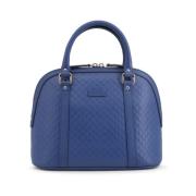 Blauwe Leren Microguccissima Handtas Model 449663 Gucci , Blue , Dames