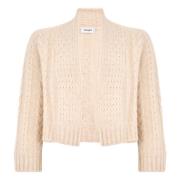 Beige Sweater Aw24 Hoge Hals Crop Kangra , Beige , Dames