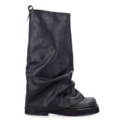 Chocolade Combat Boots met Vierkante Neus The Attico , Black , Dames