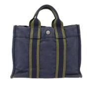 Pre-owned Canvas totes Hermès Vintage , Blue , Dames