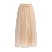 Gelaagde Tule Midi Rok met Rits Fabiana Filippi , Pink , Dames