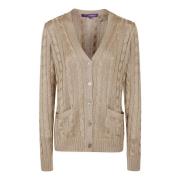 Cardi Cable-Lange Mouwen-Cardigan Ralph Lauren , Beige , Dames