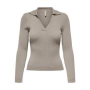 Life Polo Pullover Gebreid Only , Gray , Dames