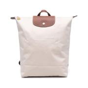 Canvas rugzak met omslagtop Longchamp , Beige , Dames