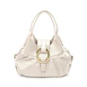 Pre-owned Leather handbags Bvlgari Vintage , White , Dames