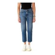 Cropped Straight Fit Jeans Closed , Blue , Dames