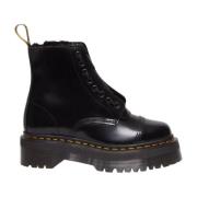 Zwarte Leren Laarzen Dr. Martens , Black , Dames