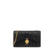 Stijlvolle schoudertas voor dames in zwart en goud Versace , Black , D...