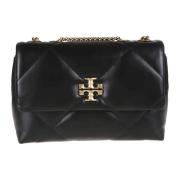 Zwarte Crossbody Tas met Diamantquilted Ontwerp Tory Burch , Black , D...