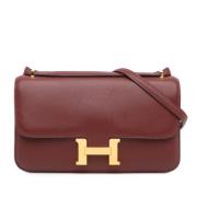 Pre-owned Leather shoulder-bags Hermès Vintage , Red , Dames