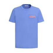 Blauw Katoen Logo Patch T-shirt Marni , Blue , Heren