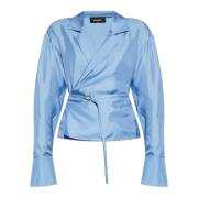 Zijden top Dsquared2 , Blue , Dames