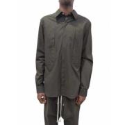 Groen Poplin Overhemd Rick Owens , Green , Heren