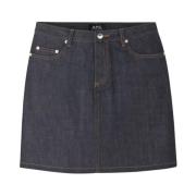 Denim Minirok met Indigo Rand A.p.c. , Blue , Dames