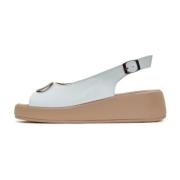 Slip-On Plateauhak Sandalen - Wit Cesare Gaspari , White , Dames