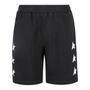 Zwarte sterrenprint katoenen shorts Golden Goose , Black , Heren