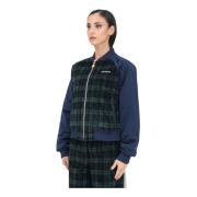 Tartan Bomberjack Collegiate Blauw Adidas Originals , Multicolor , Dam...