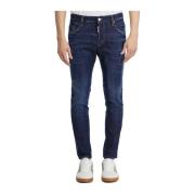 Denim Skater Broek Dsquared2 , Blue , Heren