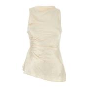 Satin Crème Top Alexander McQueen , Yellow , Dames