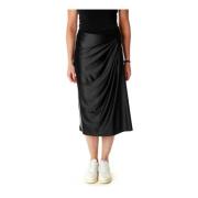 Gedrapeerde Chintz Midi Rok met Metallic Ovaal Diesel , Black , Dames