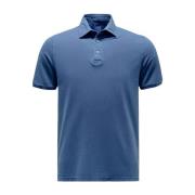 Blauw Piqué Polo Shirt met Korte Mouwen Fedeli , Blue , Heren