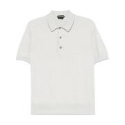 Grijze Polo Shirt Casual Stijl Tom Ford , Gray , Heren